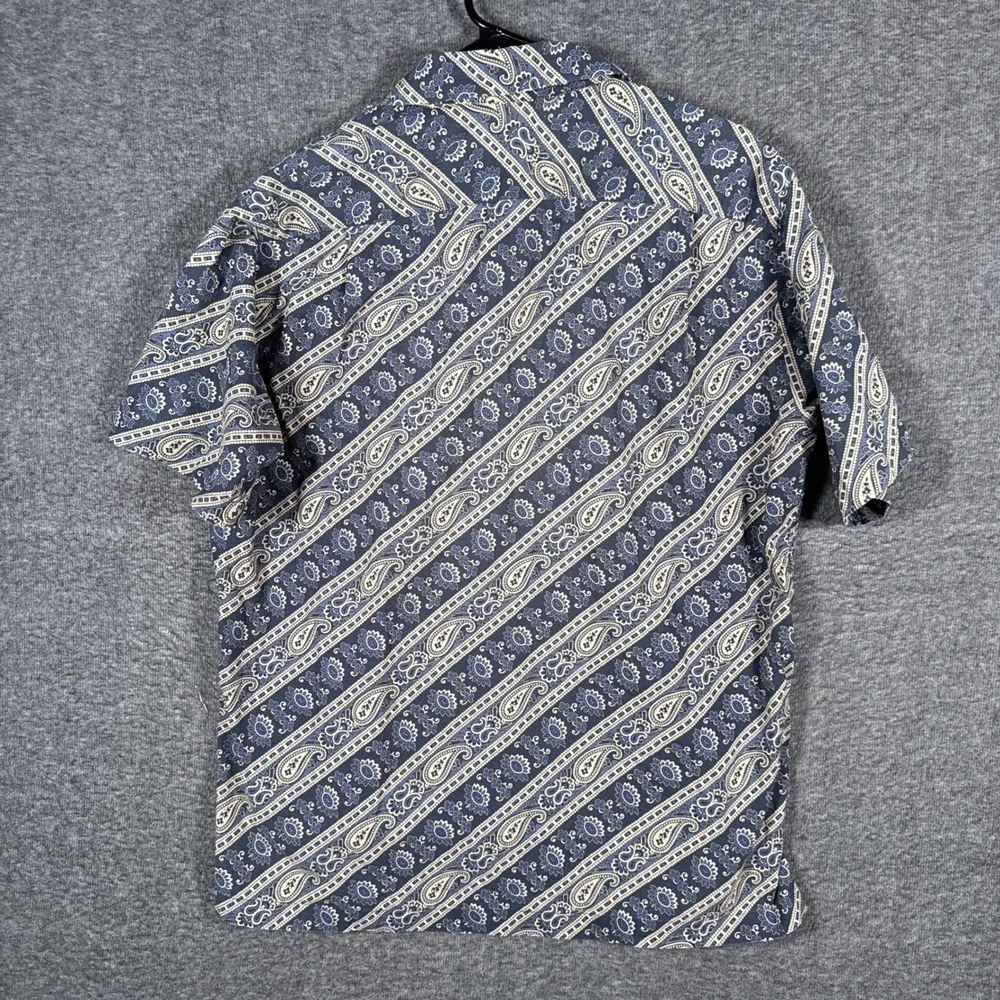 Polo Ralph Lauren Vintage Camp Shirt Mens Medium Blue Bandana Paisley Camp Loop